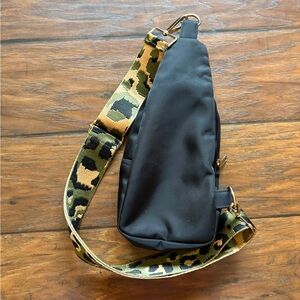 Hobby Lobby Black Crossbody Bag with Camouflage Strap